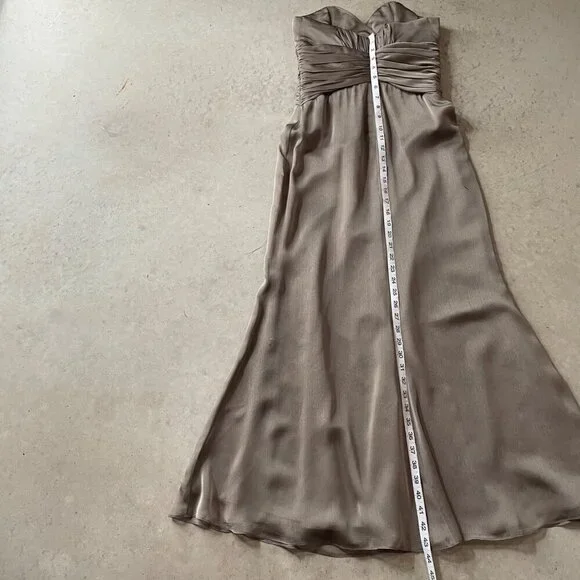 Alvina Valenta Taupe Sweetheart Neck Prom Chiffon Bridesmaid Dress Womens Size 6 - Picture 11 of 11